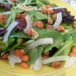 Baby Greens and Garlicky White Bean Salad