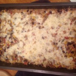 Mexican Layered Beef and Bean Casserole