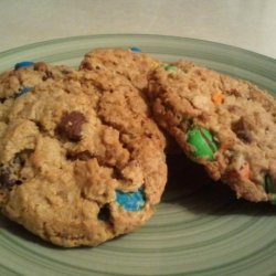 Chewy Red, White, and Blue M&m Cookies