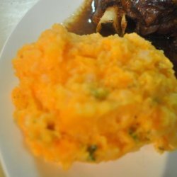 Mashed Sweet and Russet Potatoes With Herbs