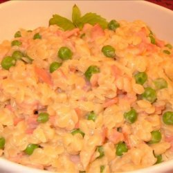 Creamy Orzo With Ham and Peas