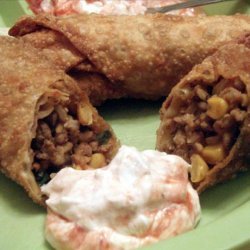 Tex-Mex Egg Rolls With Creamy Cilantro Dipping Sauce