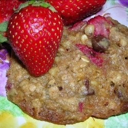 Jumbo Strawberry and Chocolate Oatmeal Cookies