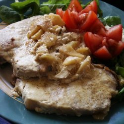 Pork Chops and Apples in Mustard Sauce