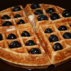 Whole Wheat Waffles With Blueberries