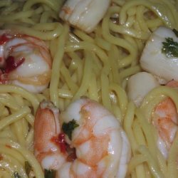 Sesame-Ginger Pasta With Shrimp and Scallops