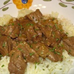 Beef Tips and Rice