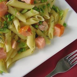 Penne With Smoked Salmon and Peas