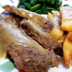 Delicious London Broil With Beefy Gravy