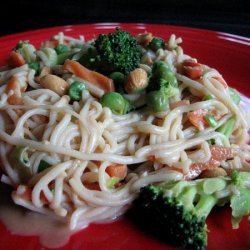 Fast and Simple Veggieful Peanut Pasta for Two